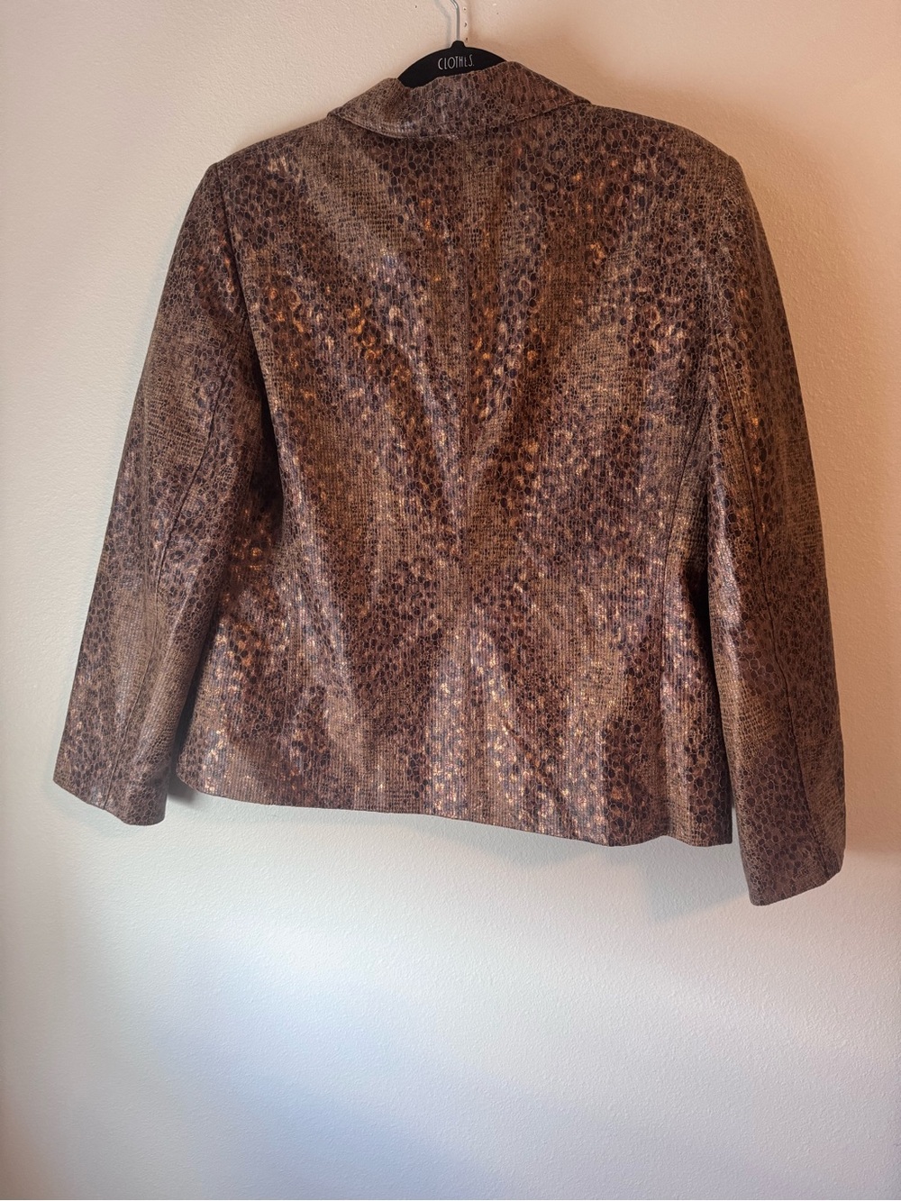 Alfred Dunner Metallic Faux Snakeskin Jacket - Picture 5 of 6